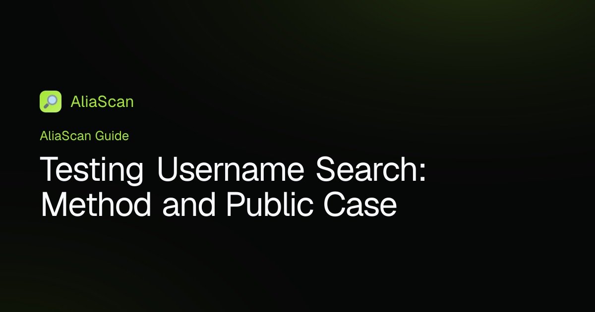 Testing Username Search: Method and Public Case